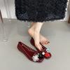 Fashion Transparent Crystal Jelly Sandals Hollow Out Slippers Korean Style Flat Shoes Women's Square Toe Shallow Slip On Ballet Loafers