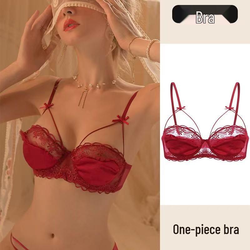 

Кружевной вышитый комплект бюстгальтера в стиле принцессы с косточками для миниатюрных фигур L