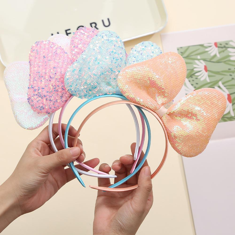 Großes Glitzer Schleifen Stirnband für Mädchen Rote Pailletten Schleife Haarbänder Halloween Weihnachtsfeier Cosplay Kostüm Geschenke für Teenager Frauen