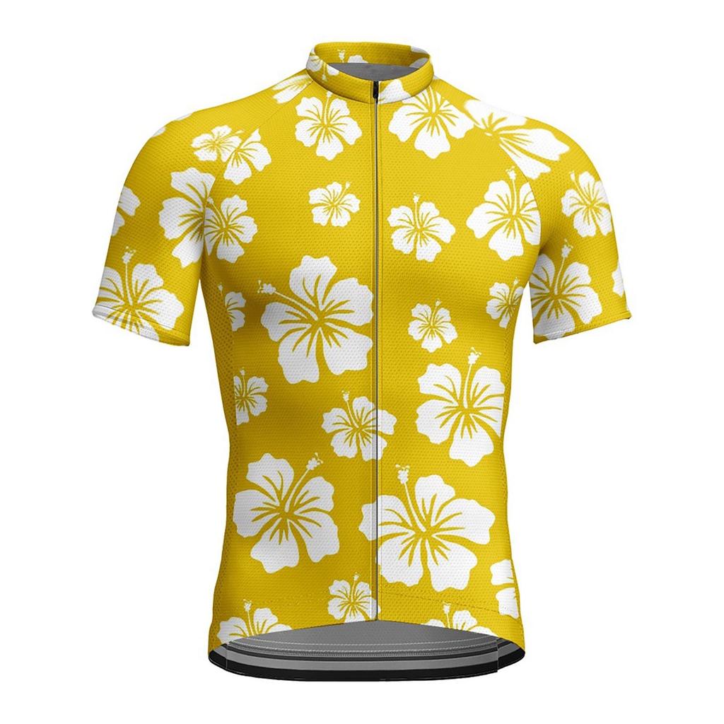 Summer Men's Short Sleeved Cycling Suit 3D Printed Elastic Tight Top