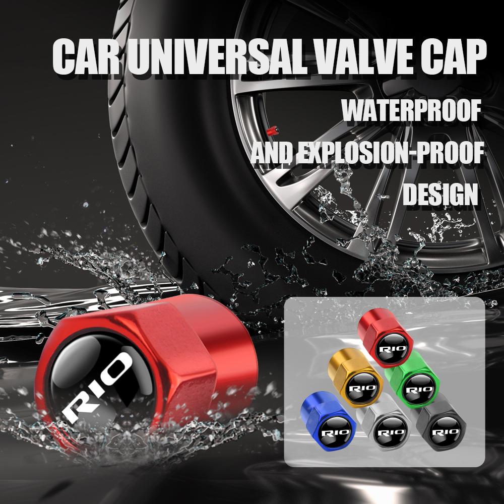 Car Tire Valve Caps Auto Accessories for Kia Sportage Rio Sorento Soul Picanto Optima Ceed Forte Cadenza Cerato K1 K2 K3 K4 K5 K