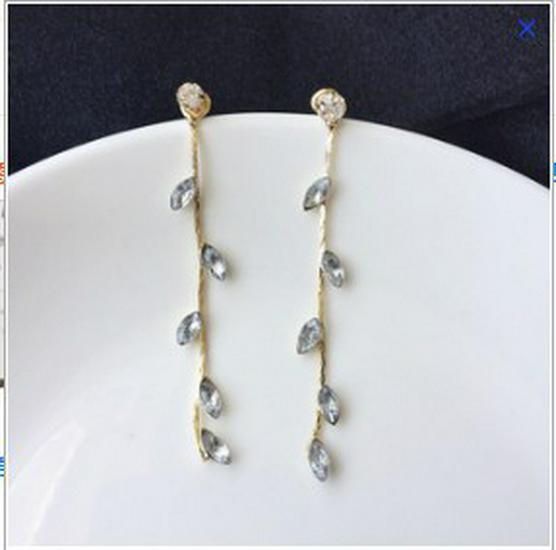 

E1029 Элегантные серьги-кисточки с бриллиантами в виде листьев знаменитости для женщин