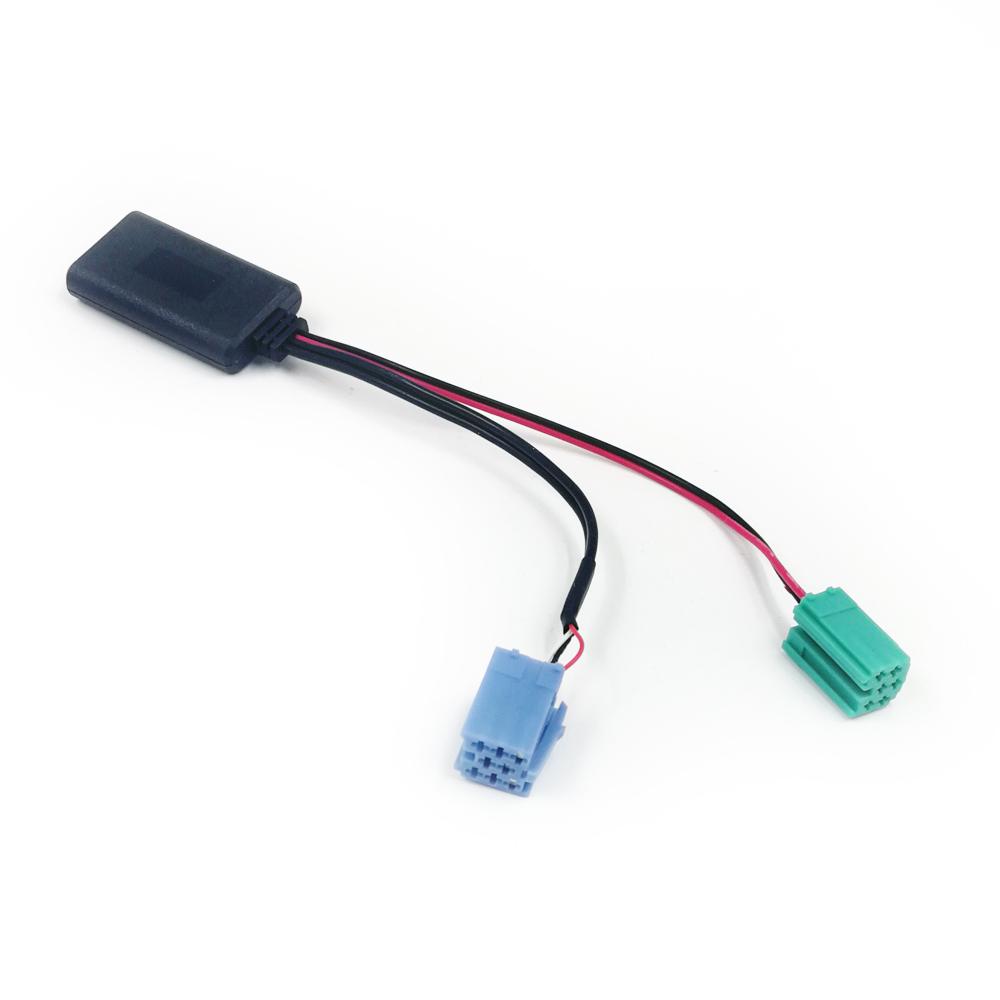 Biurlink Car Radio Green Blue Mini ISO 6Pin 8Pin Connector Bluetooth 5.0 Aux Cable Adapter for Renault Radio Updatelist Radio Accessories 4
