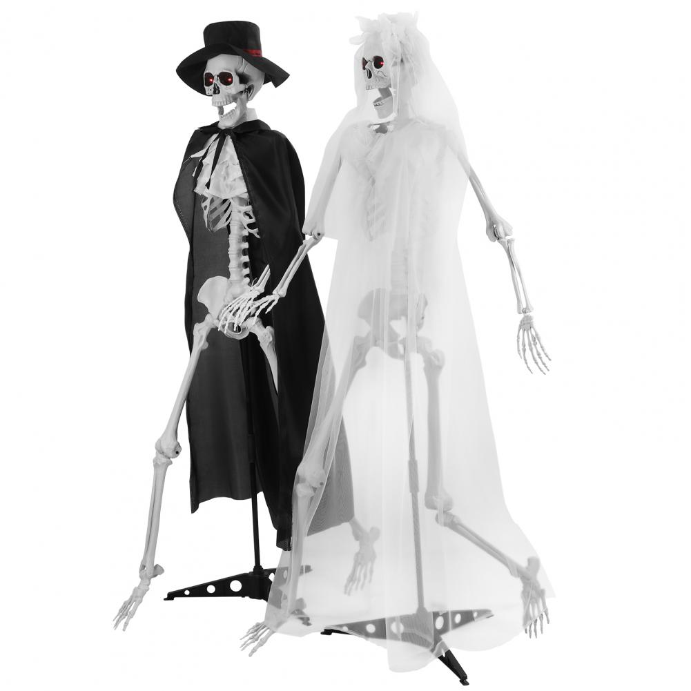 

Хэллоуинский набор скелетов невесты и жениха – 1 пара скелетов в натуральную величину 65 дюймов с подвижными суставами, декор для двора