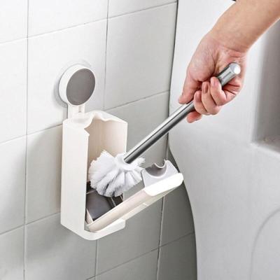 Brosse de nettoyage pour toilettes murale à adhésif puissant