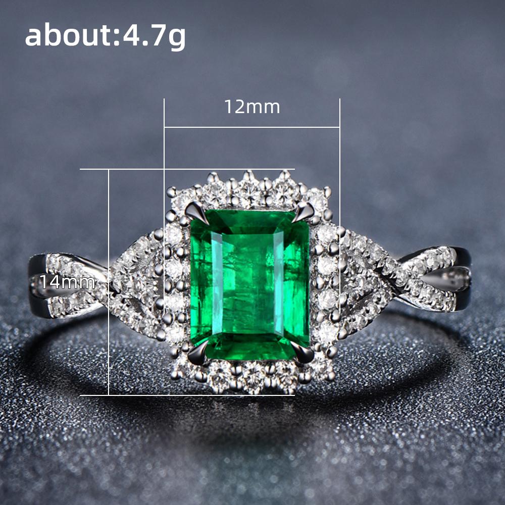 Huitan Gorgeous Square Shaped Green Cubic Zirconia Wedding Ring for Women Anniversary Party Temperament Accessory Trendy Jewelry