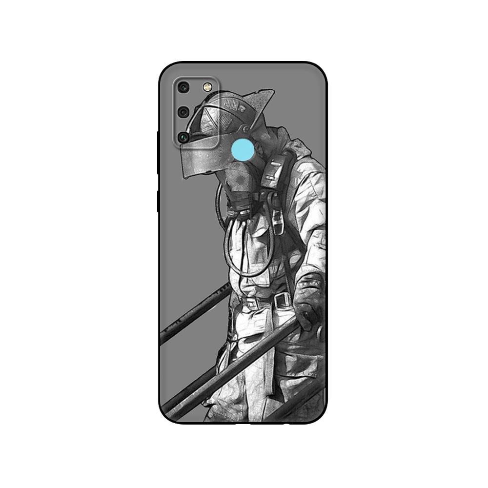 Černé TPU pouzdro pro Huawei Honor 8a Prime 8s Prime 9 Lite honor 9A 9C 9X Premium 9x Pro 9S Pouzdro Kryt Hasičští hrdinové Hasič