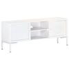 VidaXL TV Stand White 115x30x46 Cm Solid Mango Wood
