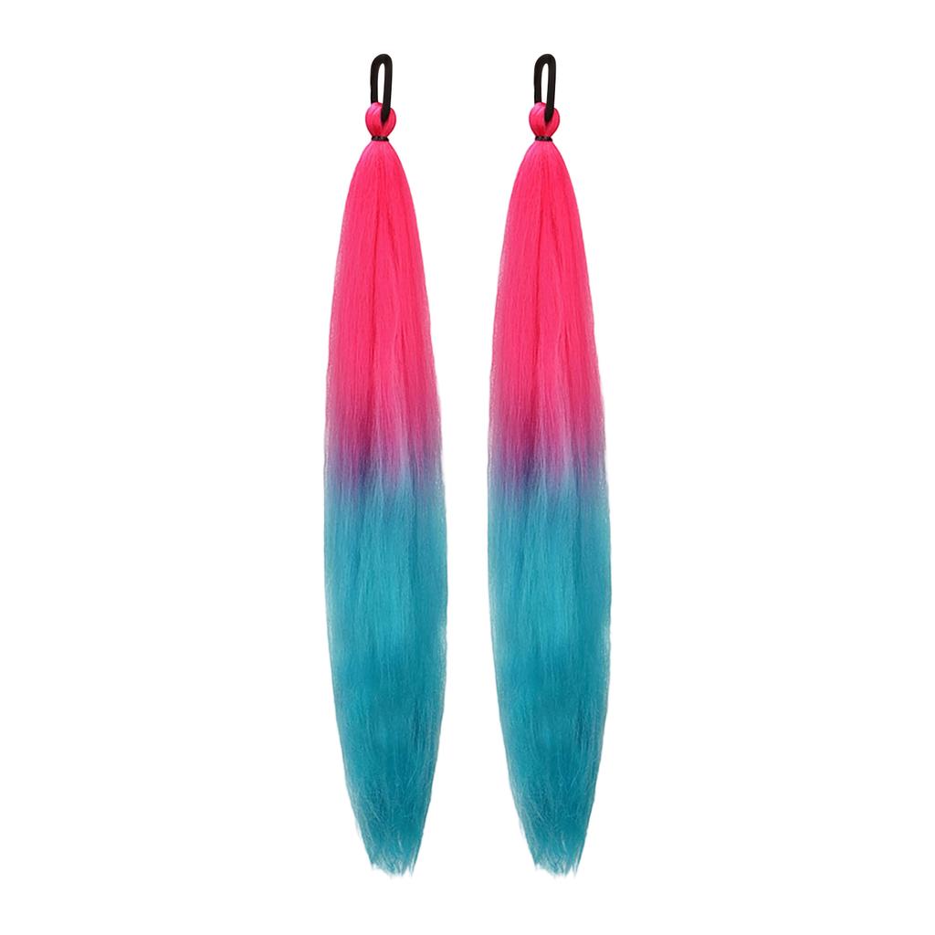 2PCS Colorful Elastic Rope Rubber Band Boxing Braid Wig Ponytail Hair Extensions