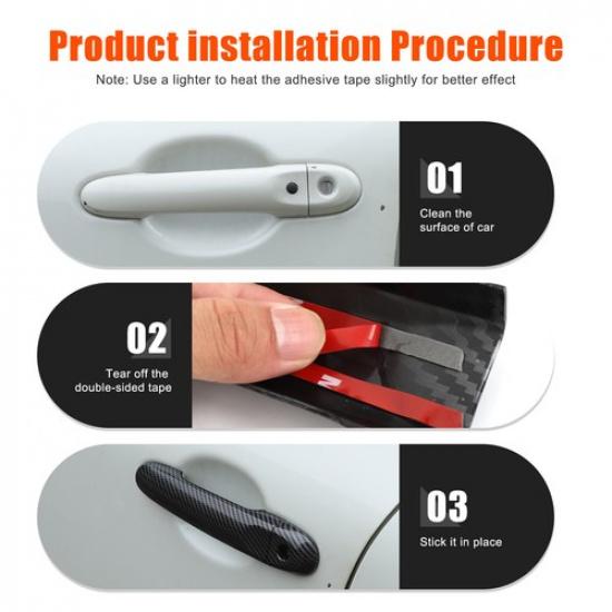 Carbon Fiber ABS Outer Door Handle Cover Trim For Nissan Juke 2011-