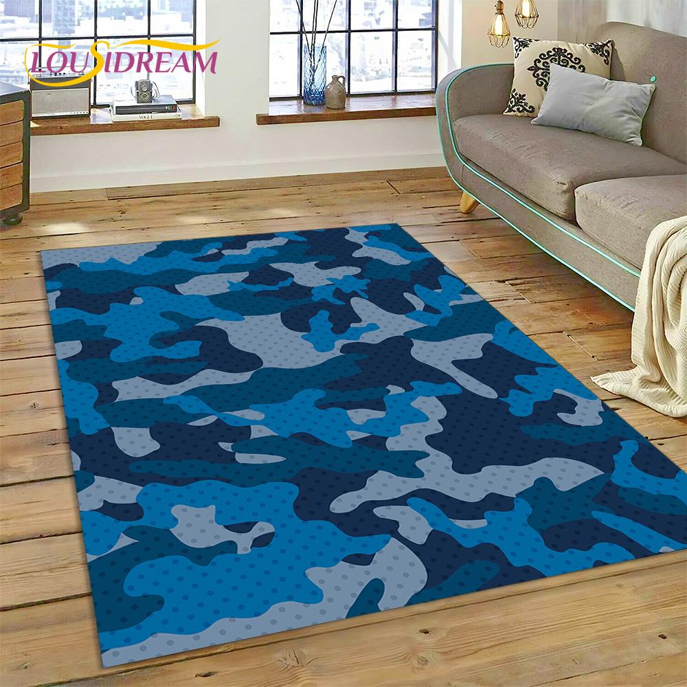 2025 Colorful Camo Green Camouflage Carpet Rug for Living Room Bedroom Home Sofa Decoration Play Area Rug Non-slip Floor Mat