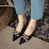 Fashion With Heel Slides Pointed Toe Shoes Women's Slippers and Ladies Sandals Outside New Fashion Chic Elegant Summer 2025 Style Luxury
