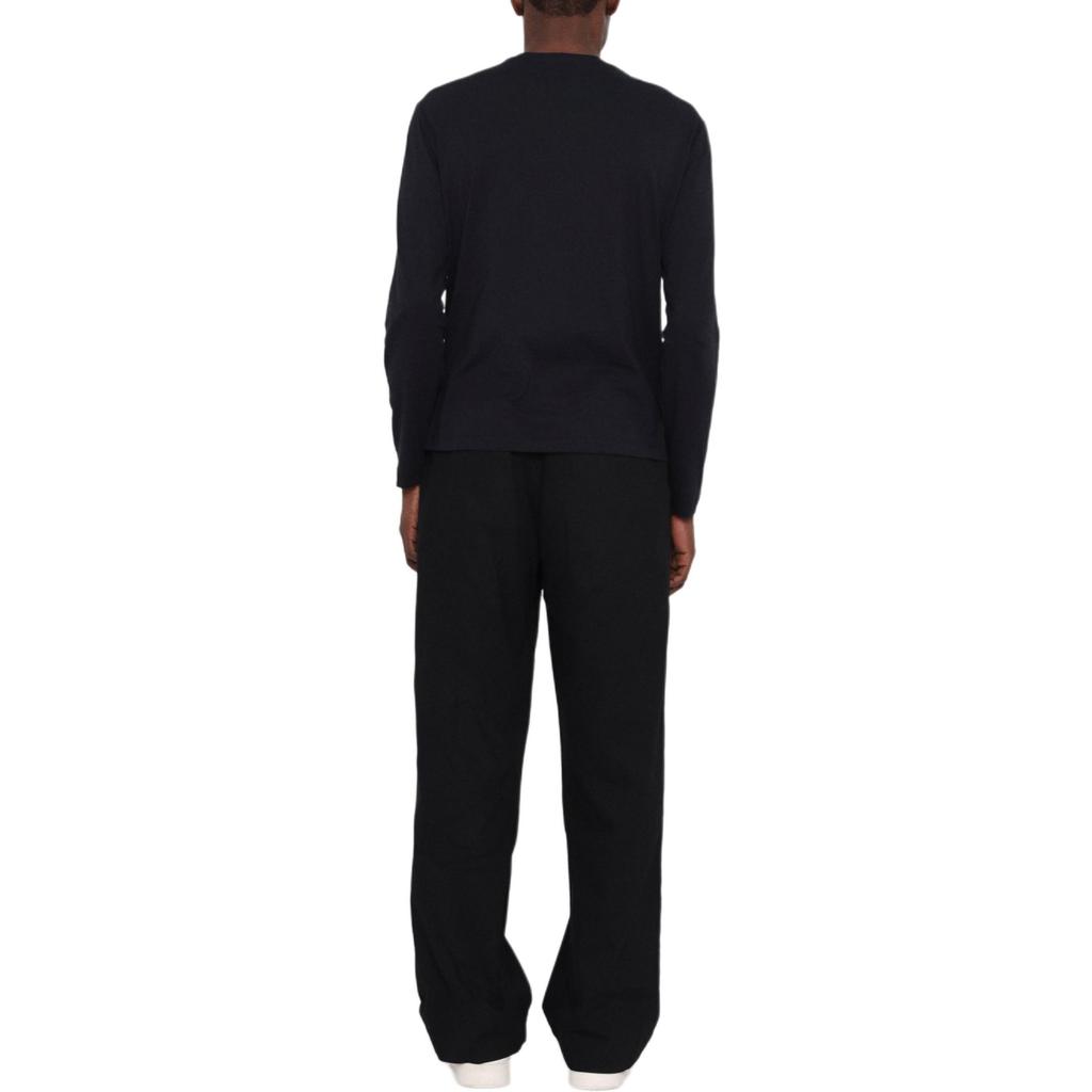 Emporio Armani Letter Embroidered Crew Neck Long Sleeve T-Shirt Men tops Navy-Blue XM000364-AF12308-UB101