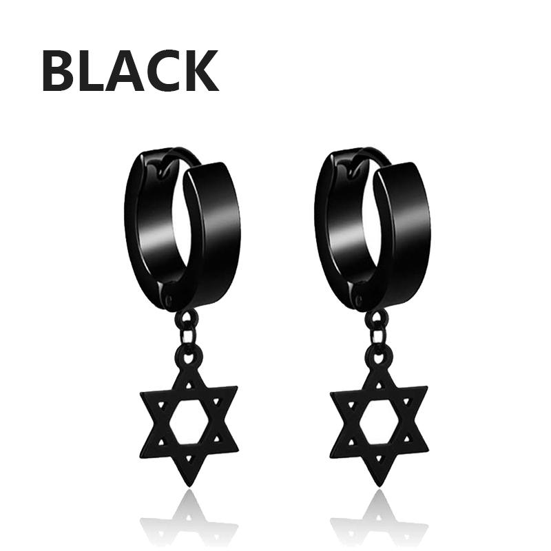 

6 Pairs of Black Earrings Set Stainless Steel Pendant Earring Set Men s Stud Earrings Men and Women Zircon Ear Piercing Set