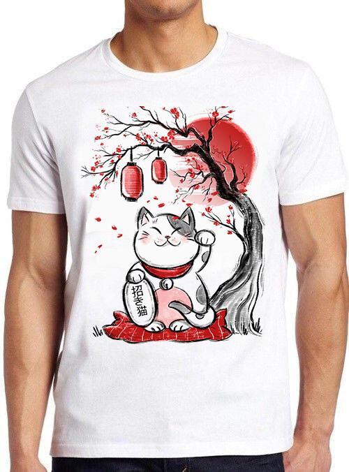 Maneki Neko Japanese Lucky Cat Chinese Funny Retro Cool Gift Tee T Shirt M536 XXXXL