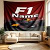 Custom Name Personalized Red Bull Racing Print Tapestry, Wall Art Decor, Bedroom, Dorm, Apartment, LivingRoom, Party Backdrop, Gift for Birthday
