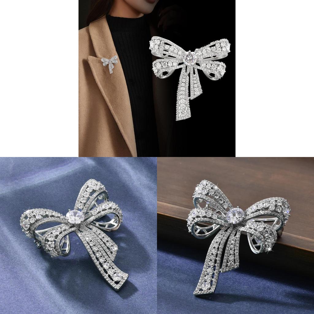Elegant Goldplated Bowshaped Pin With Multifunctional Decor For Wedding And Occasion