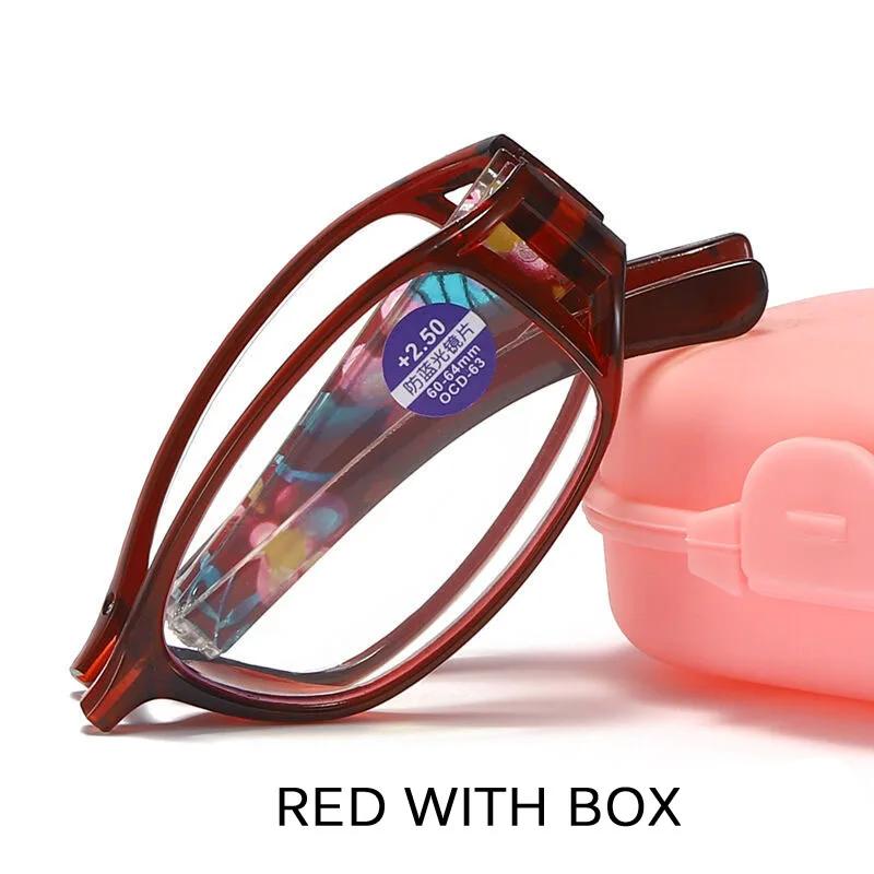 Folding Reading Glasses Men Women Anti Blue Ray Full Frame Portable Eyeglasses With Original Box Fashion