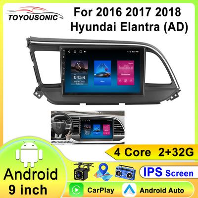 Android 13 Carplay Auto For Hyundai Elantra 6 2016 2017 2018 Car Radio Multimedia Video Player Stereo GPS WIFI BT 360 Camera