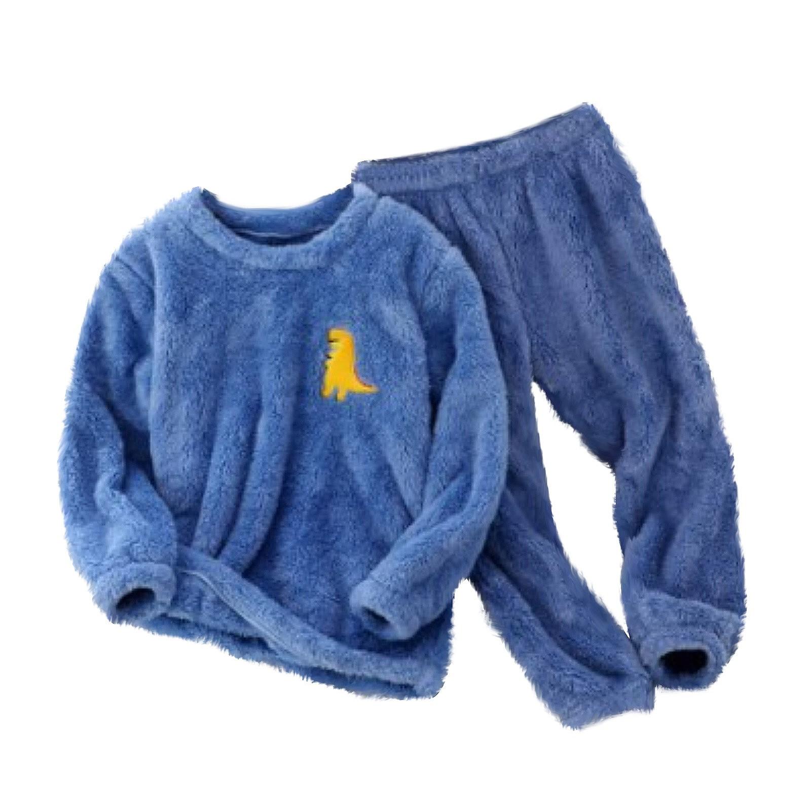 

Детский коралловый бархатный пижамный комплект Детская домашняя одежда для лица 140 синий