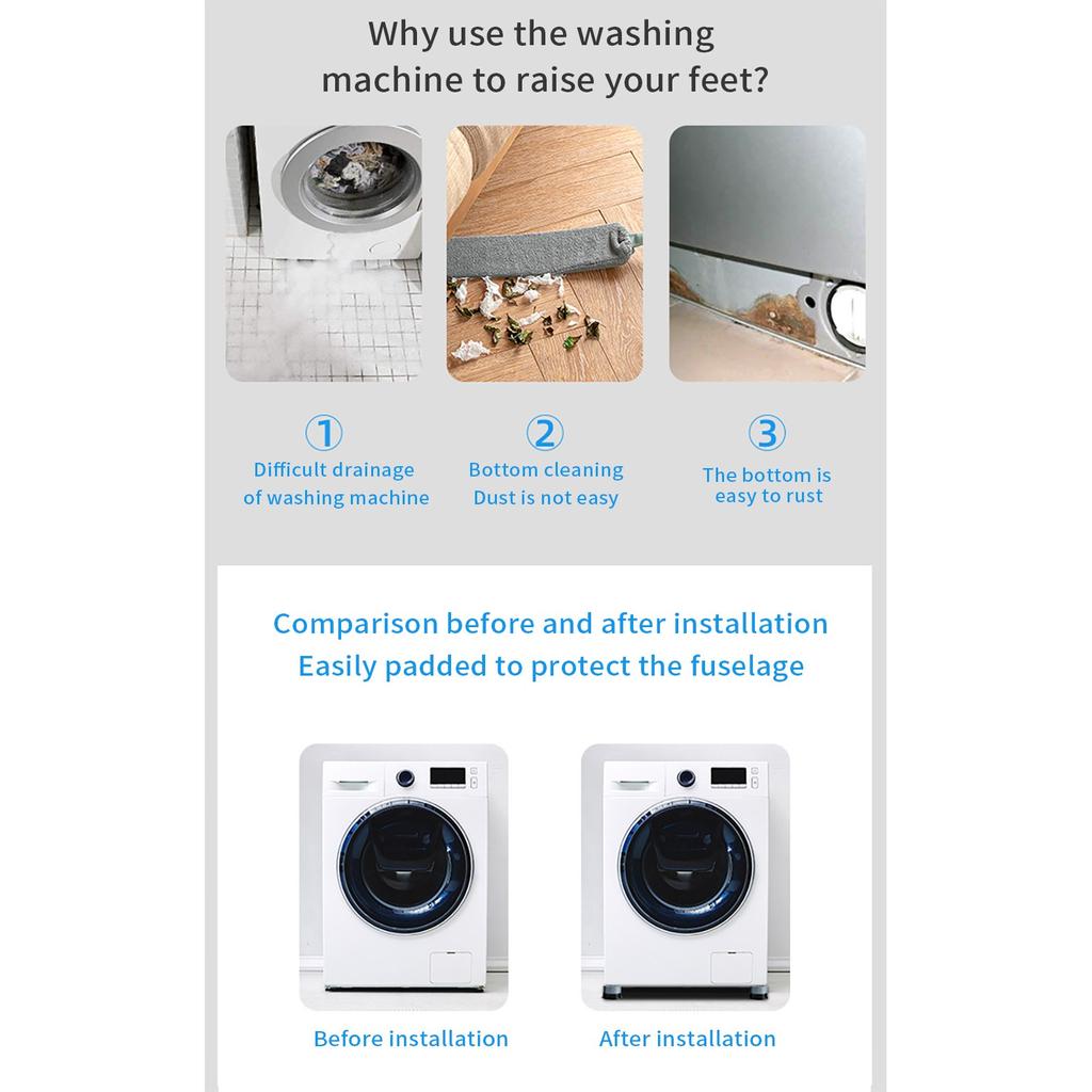 Washing machine  height increase  absorption suction cup foot pad