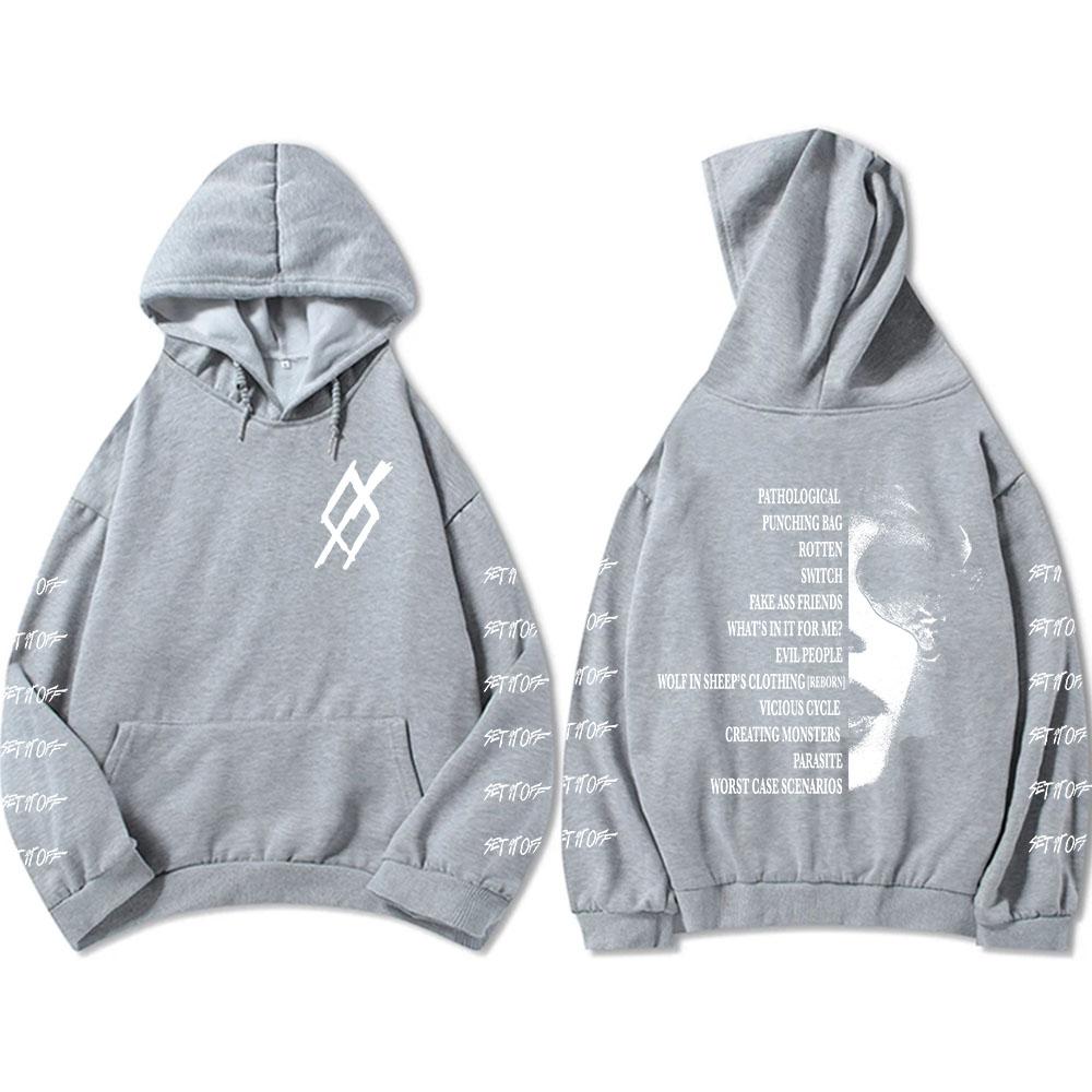 SIO Album Tracklist Hoodie Rock Band Set It Off Sweatshirts Grunge Fashion Unisex Streetwear Hip Hop Grunge Male Sudaderas Mens