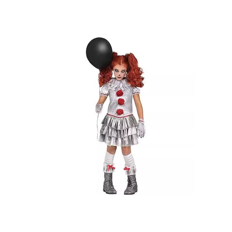 Halloween It Clown Role Playing Costume Set Children Dress For Role Play