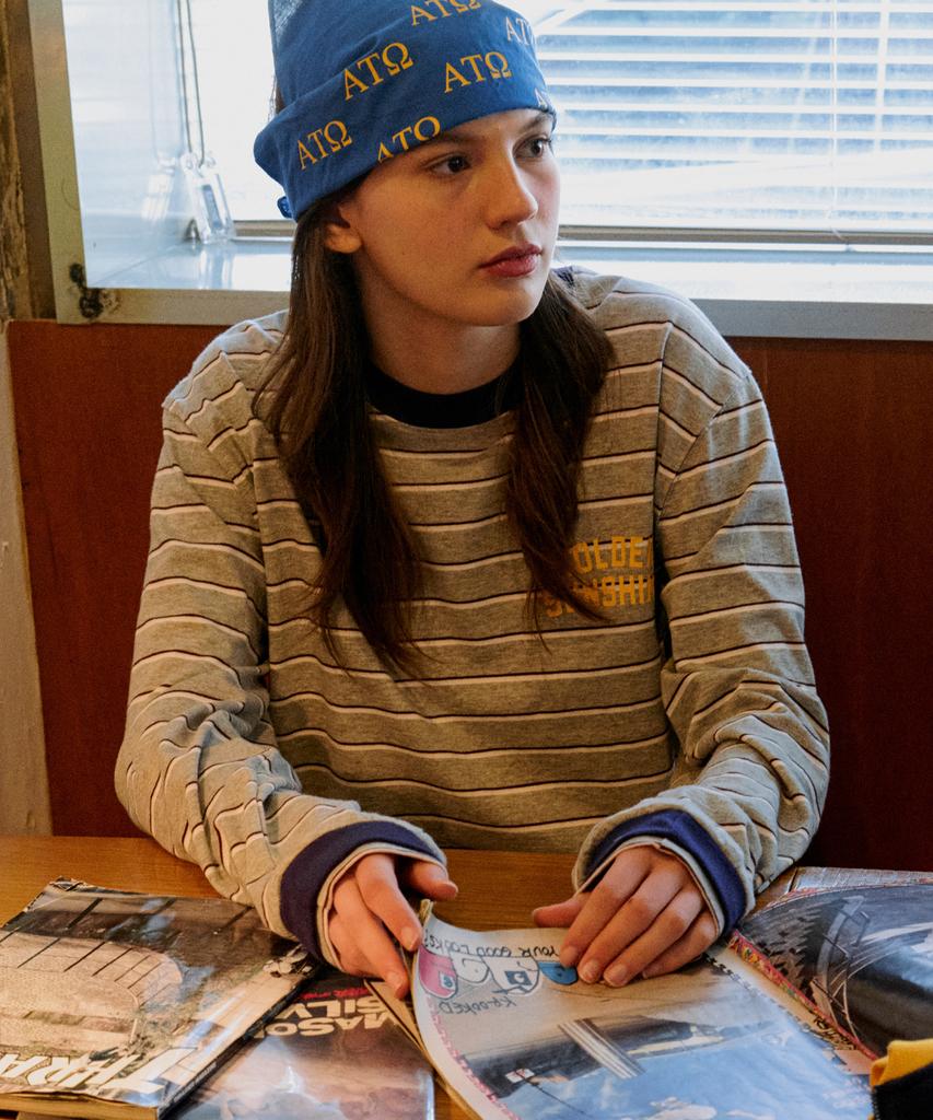 GOLDEN SUNSHINE American Long Sleeve Tee_Melange