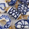 Accessori Orecchini Irregolari in Porcellana Blu Dipinta a Mano Acciaio Inossidabile Materiali per Artigianato