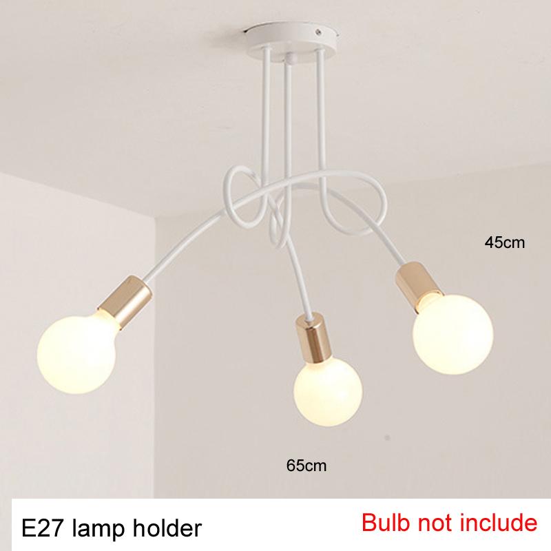 Retro Schwarzer Deckenleuchter Schmiedeeisen E27 Deckenleuchte Weiße Hängelampe Wohnzimmer Schlafzimmer Dekoration Innenbeleuchtung