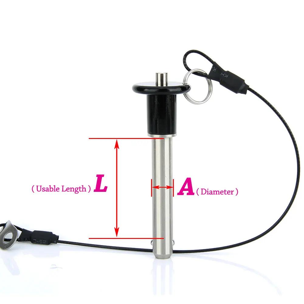 3/16" 1/4" 5/16" 3/8" 7/16" 1/2" 9/16" 5/8" 3/4" 7/8" 1" Dia Inch Size Quick Release Ball Lock Pin Stainless Steel Dowel Pin