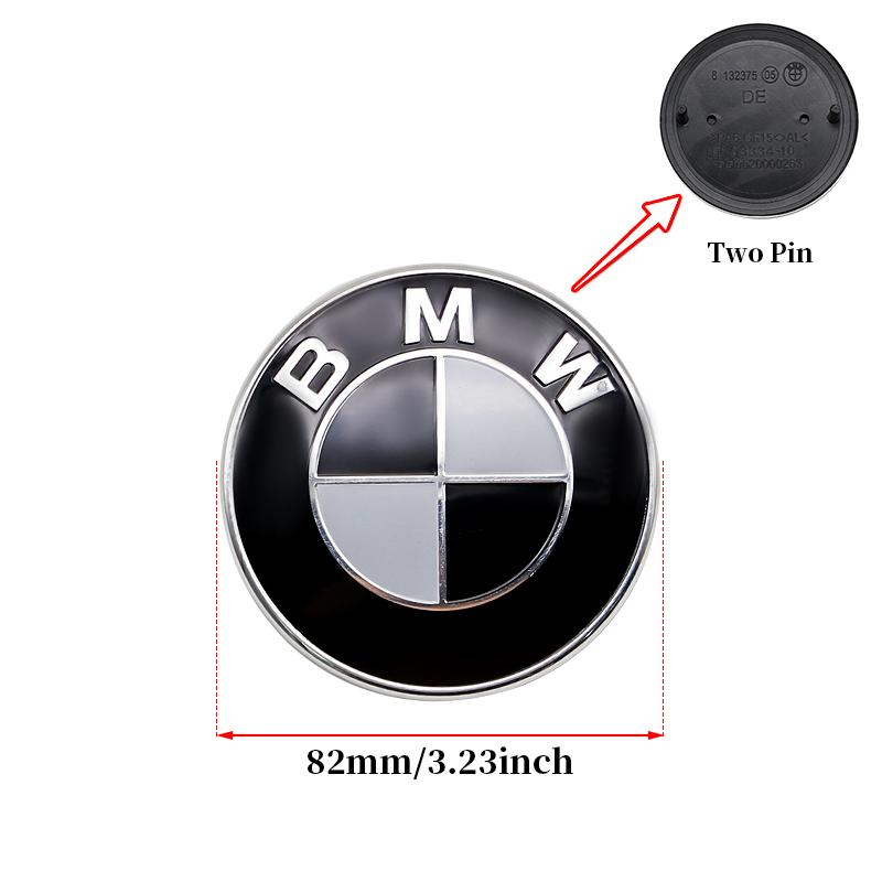 Universal Base Black White Badge Set for BMW 7Pcs 68mm 56mm 82mm 74mm Hood Trunk Wheel Steering Logo 7Pcs 2-Pin 3-Pin Clips Kit