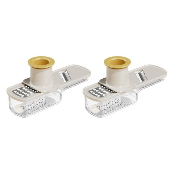 מגרסת שום וג'ינג'ר 3 ב-1, פורסת תפוחי אדמה, כלי קוצץ מטבח רב-תכליתי למחית שום, משחת ג'ינג'ר וגריסת ירקות