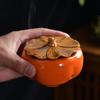 Persimmon Shaped Incense Burner, Ceramic Aromatherapy Burner, Small Incense Insertion, Home Indoor Tea Room Decoration, 1Pc
