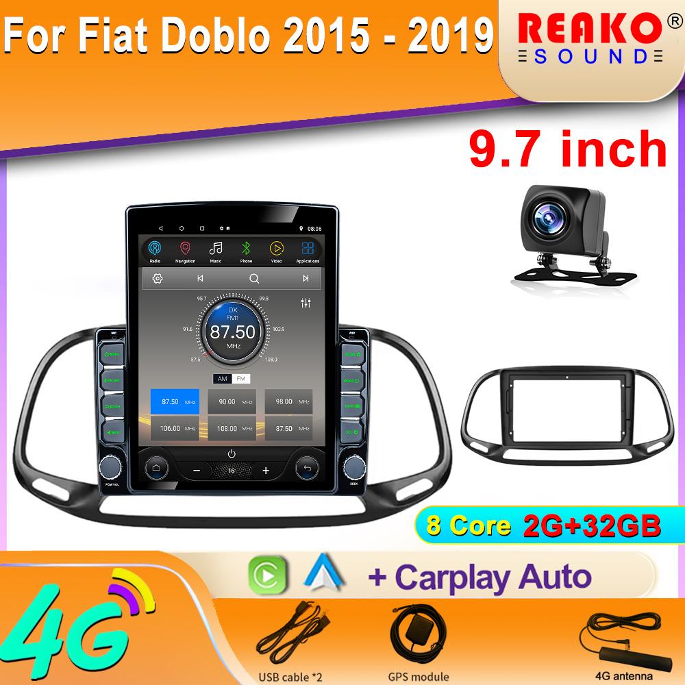 

9,7-дюймовый вертикальный экран Tesla Android автомобильное радио для Fiat Doblo 2015 - 2019 GPS-навигация мультимедийный плеер Carplay 2din 8 core 2GB+32GB