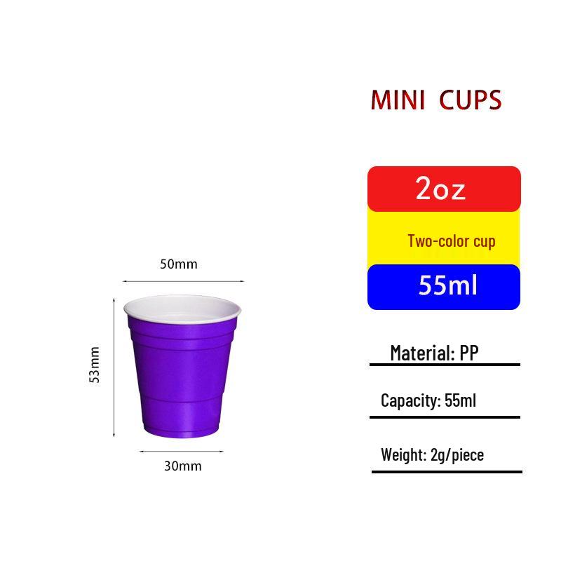 2oz Red & White Thickened Baijiu Shot Glasses - Disposable Colored Plastic Cups фиолетовый