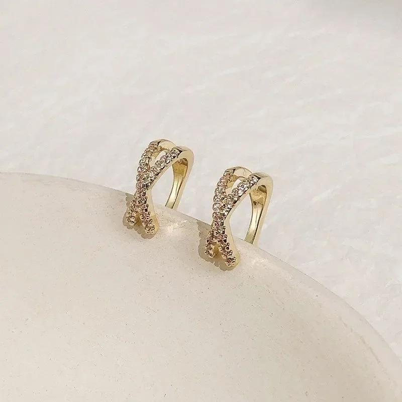 Punk Metal Zircon Ear Cuff Ear Clip for Women No Pierced C Shape Geometric Small Earcuff Ear Wrap Earcuff Clips Jewelry