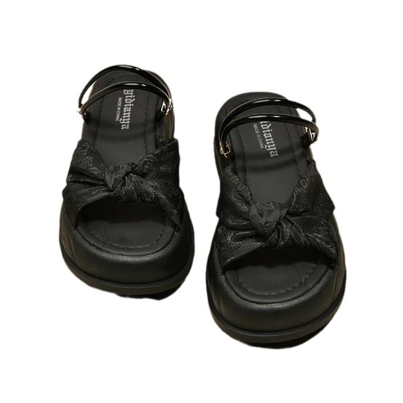 Guochao popular sandals women's 2025 new summer wear high-end Roman shoes platform muffin casual beach shoes