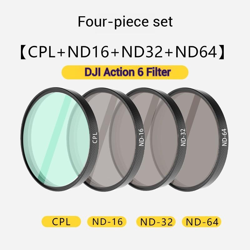 GRT for DJI OSMO Action 6 Filter Kit CPL Polarizer UV 0.25 Black Soft Mirror ND 8/16/32/64 Action6 Action Camera Lens Filter
