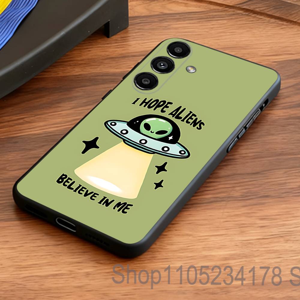 Singular Space UFO Alien Phone Case for Samsung S Series S21 S22 S23 S24 S25 FE Plus Ultra TPU Soft To Skin-friendly Case