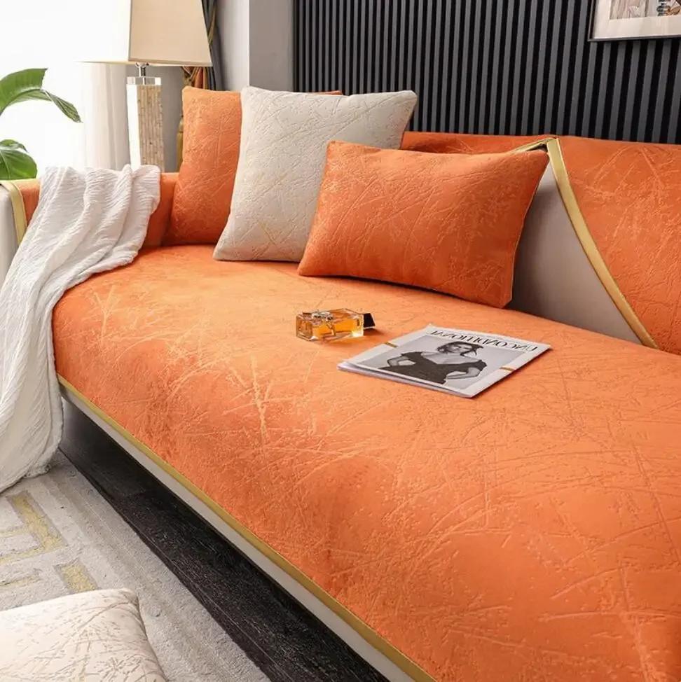 Luxury Sofa Cushions Living Room High-end Modern Winter Non-slip Seat Cushion Four Seasons Universal Armrest Towel Cover Cloth