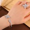 Exquisites Luxus-Blumen-Zirkonia-Armband-Ring-Set Geeignet für tägliche Reisen, Party, Bankett-Mode-Zirkon