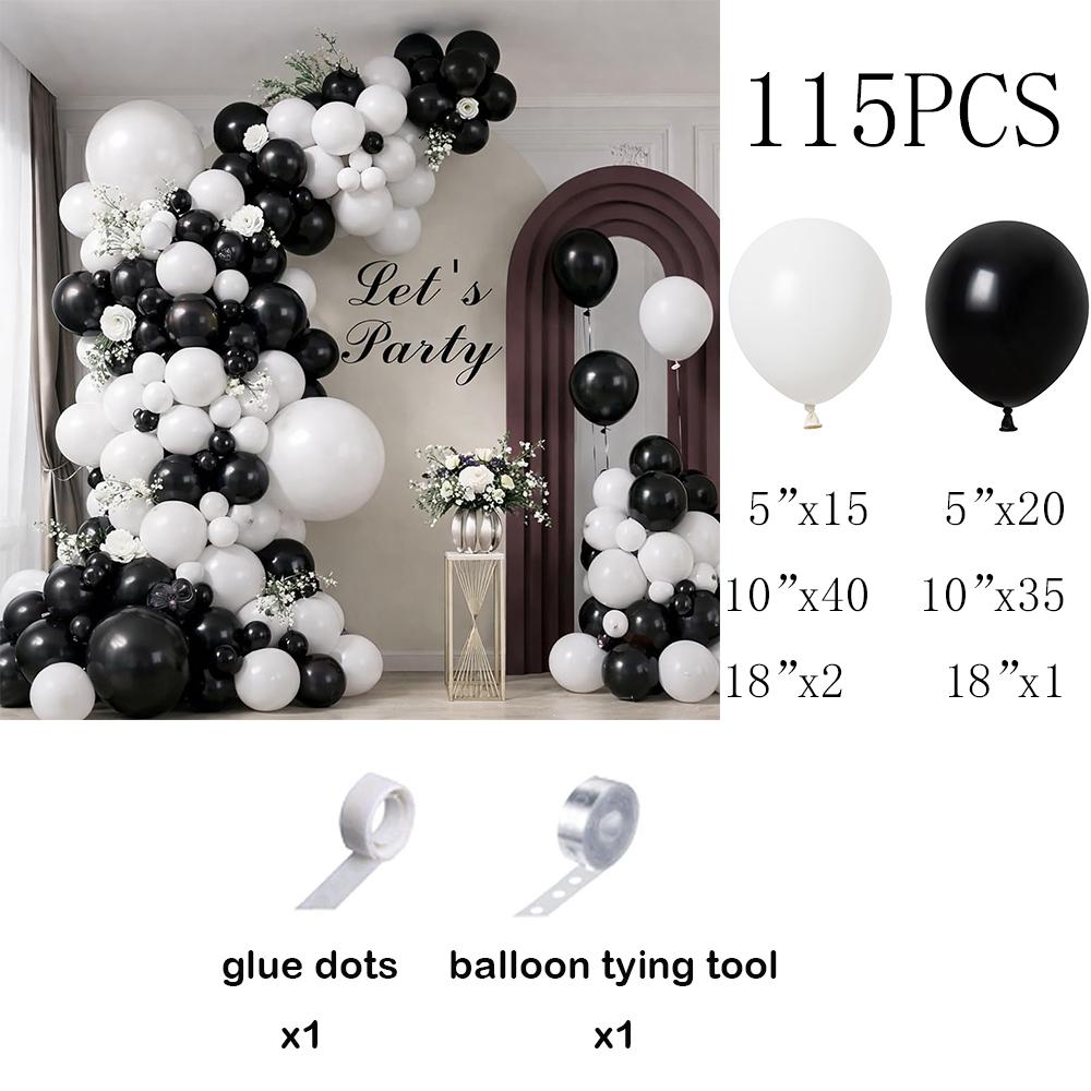 

Black White Balloons Garland Arch White Balloon Kit Graduation Baby Shower Birthday Party Home Party Decoration Photo Background AS Picture