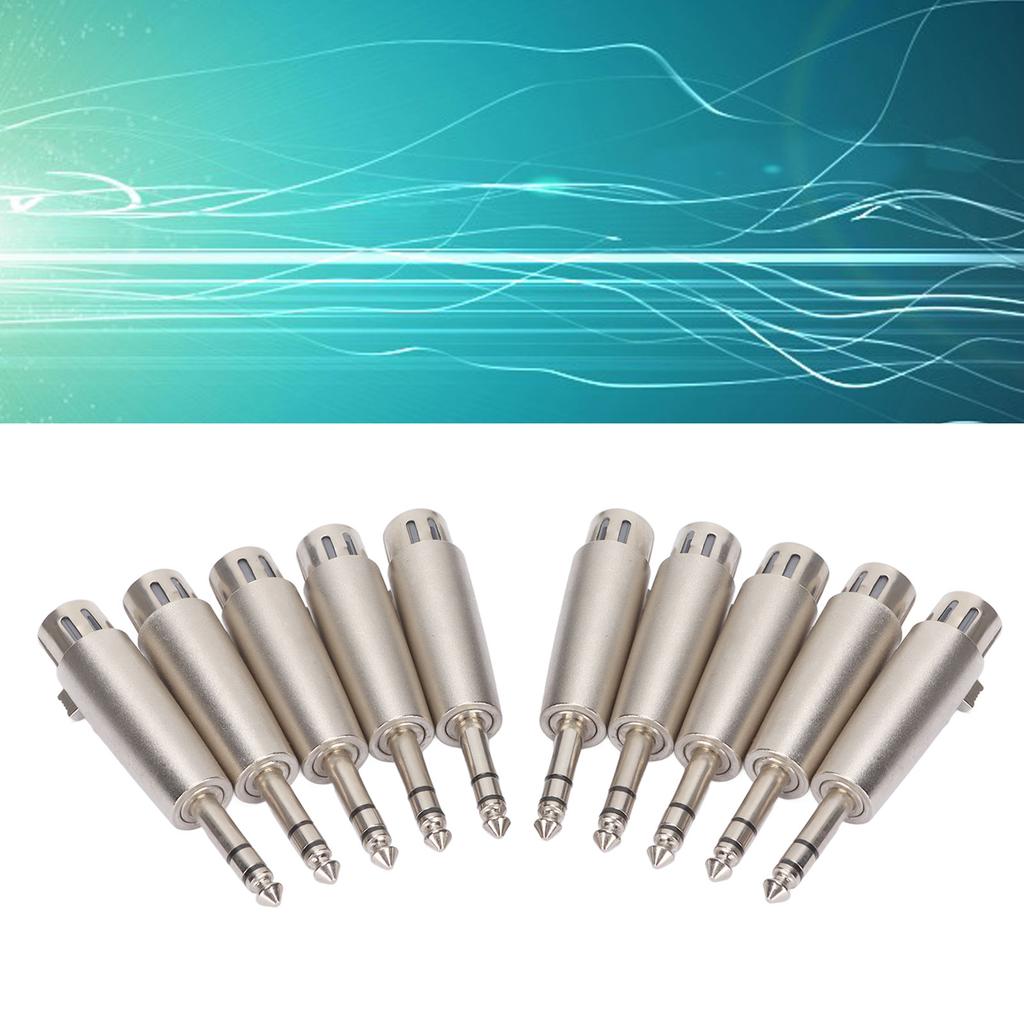 10pcs 1/4 TRS To XLR Female Adapter 3 Pin 6.5mm To XLR Female Stereo Balanced Connector