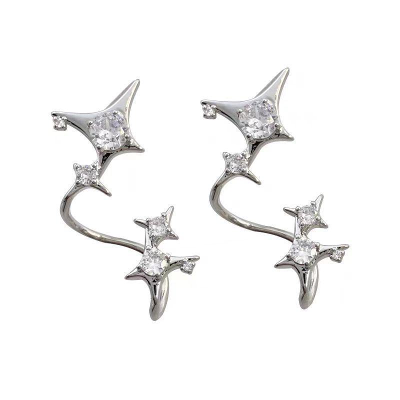 High-End Light Luxury Star Ear Bone Clip Earrings for Women