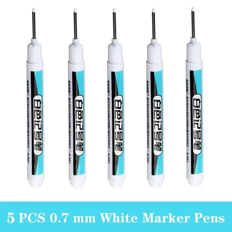1/3/5 PCS White Paint Markers Pens Oily Waterproof Plastic Large Capacity White Marker School Supplies Stationery 0.7/1.0/2.5mm