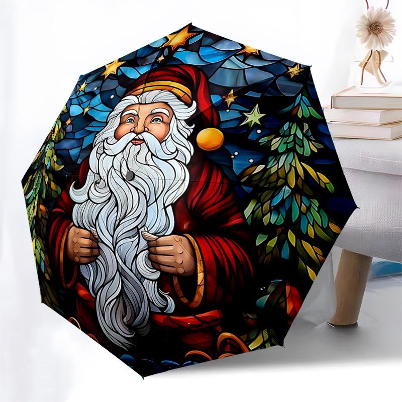 

1pc Smiley Face Automatic Folding Umbrella, Portable 3-Fold Design with 8-Bone Iron Frame, Perfect for Outdoor Use, Festive Gifts, Travel, Daily Use,