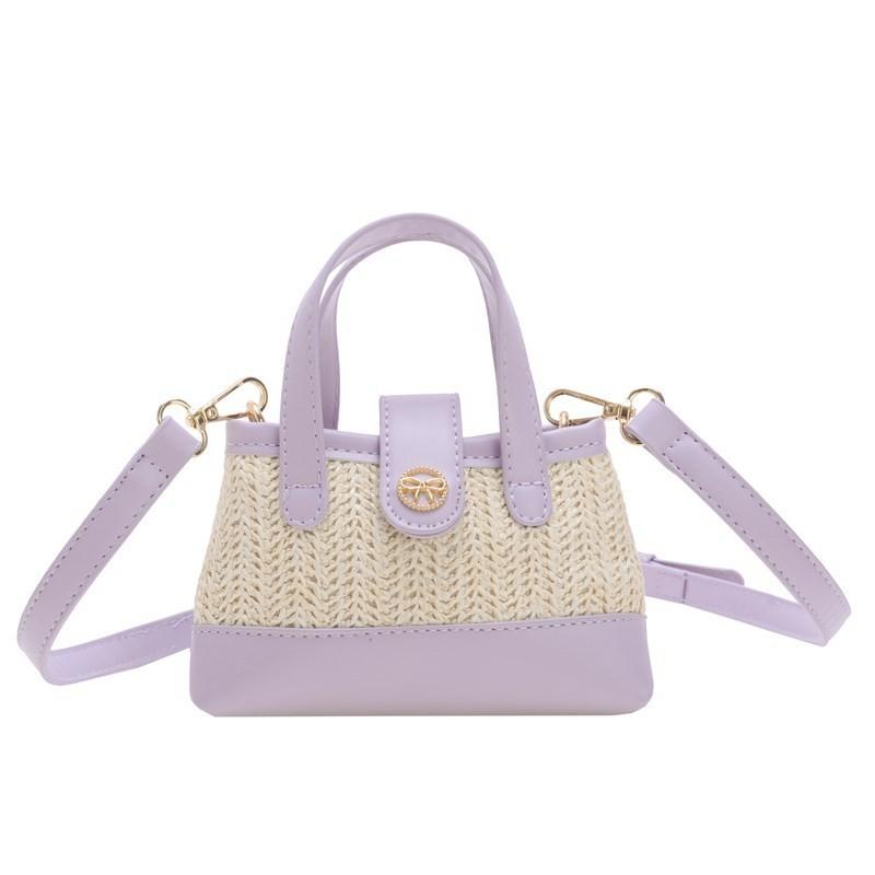 Cute Girls' Bucket Crossbody Bag Pu Material Breathable Summer Baby Outing Accessory Handbag