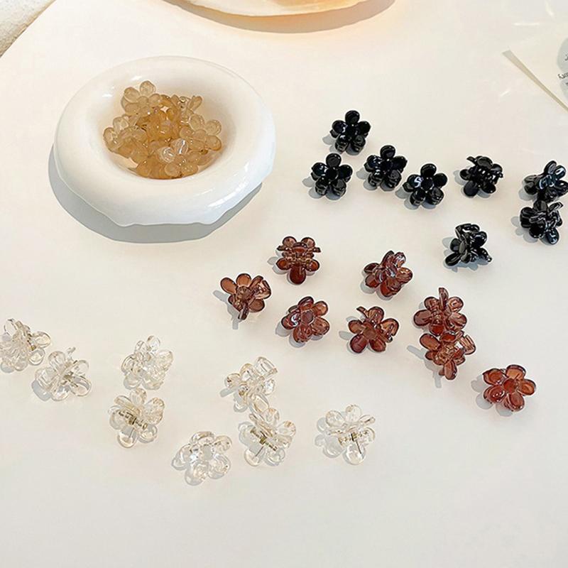 Mini Klipsy do Włosów w Kwiaty Zestaw Dla Kobiet - Bezśladowe Klipsy Szczękowe do Stylizacji do Grzywki i Stylizacji Cienkich Włosów