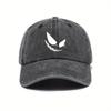 Washed Cotton Soft Top Daddy Baseball Cap Retro Distressed Denim Peaked Cap for Women